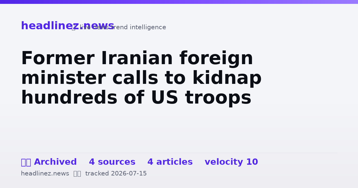 Visual summary for Former Iranian foreign minister calls to kidnap hundreds of US troops