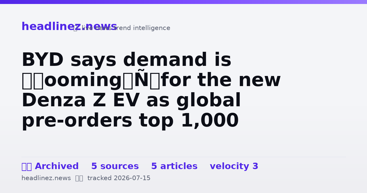 Visual summary for BYD says demand is ‘booming’ for the new Denza Z EV as global pre-orders top 1,000
