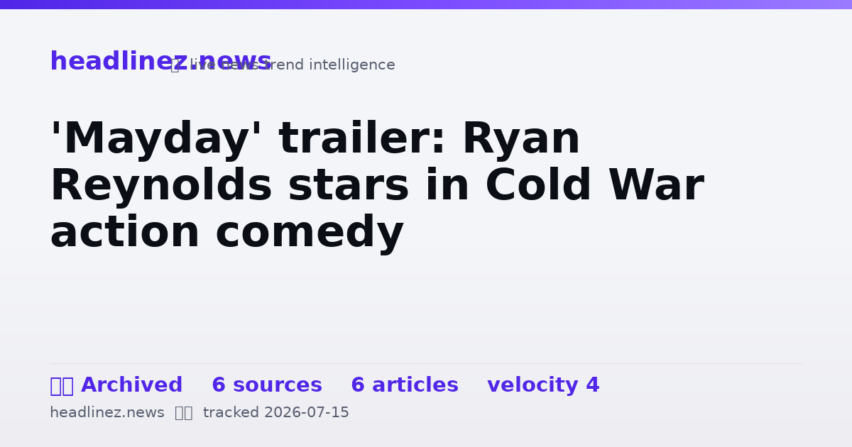 Visual summary for 'Mayday' trailer: Ryan Reynolds stars in Cold War action comedy