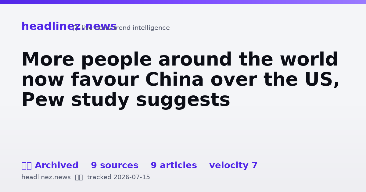 Visual summary for More people around the world now favour China over the US, Pew study suggests