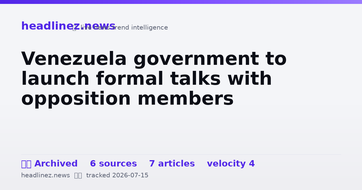 Visual summary for Venezuela government to launch formal talks with opposition members