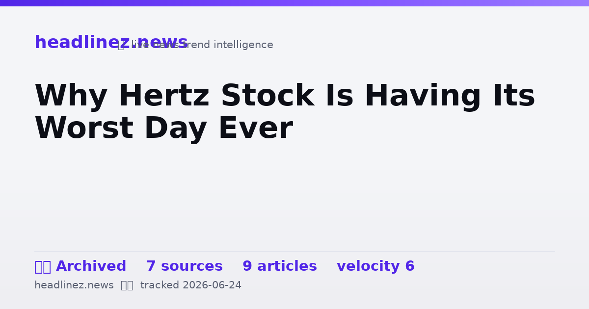 Visual summary for Why Hertz Stock Is Having Its Worst Day Ever