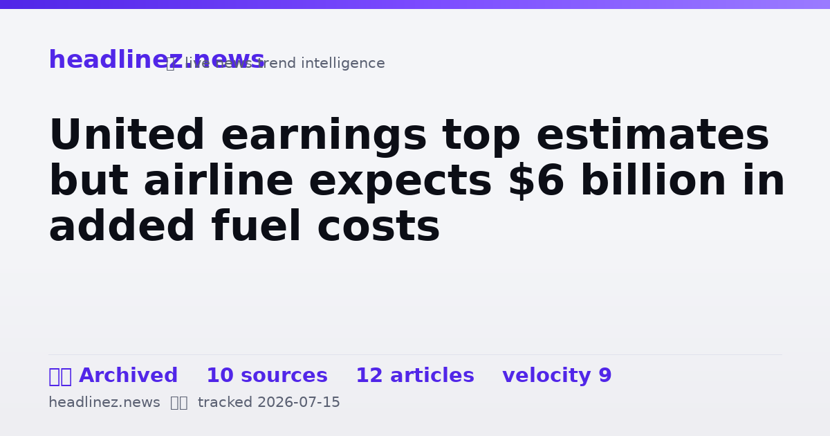 Visual summary for United earnings top estimates but airline expects $6 billion in added fuel costs