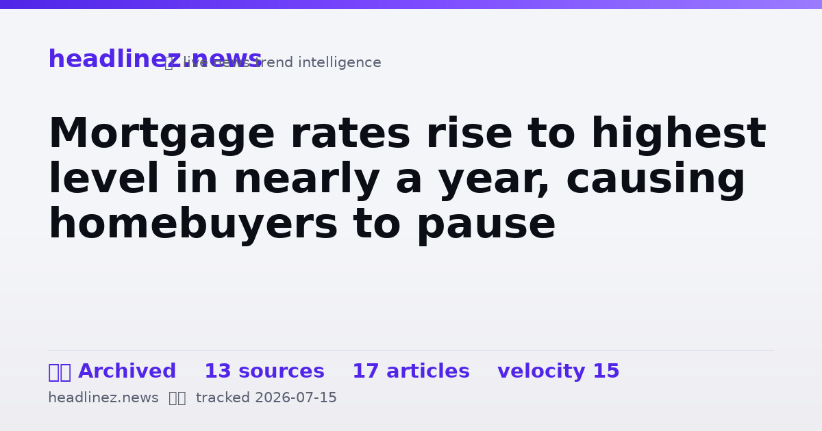 Visual summary for Mortgage rates rise to highest level in nearly a year, causing homebuyers to pause