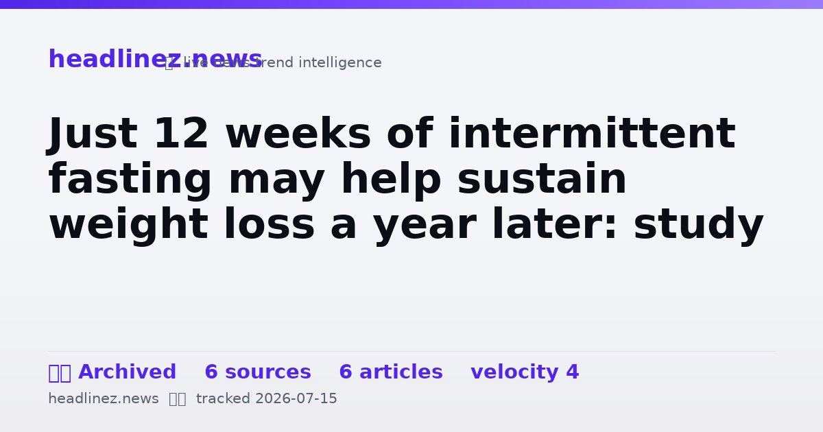 Visual summary for Just 12 weeks of intermittent fasting may help sustain weight loss a year later: study