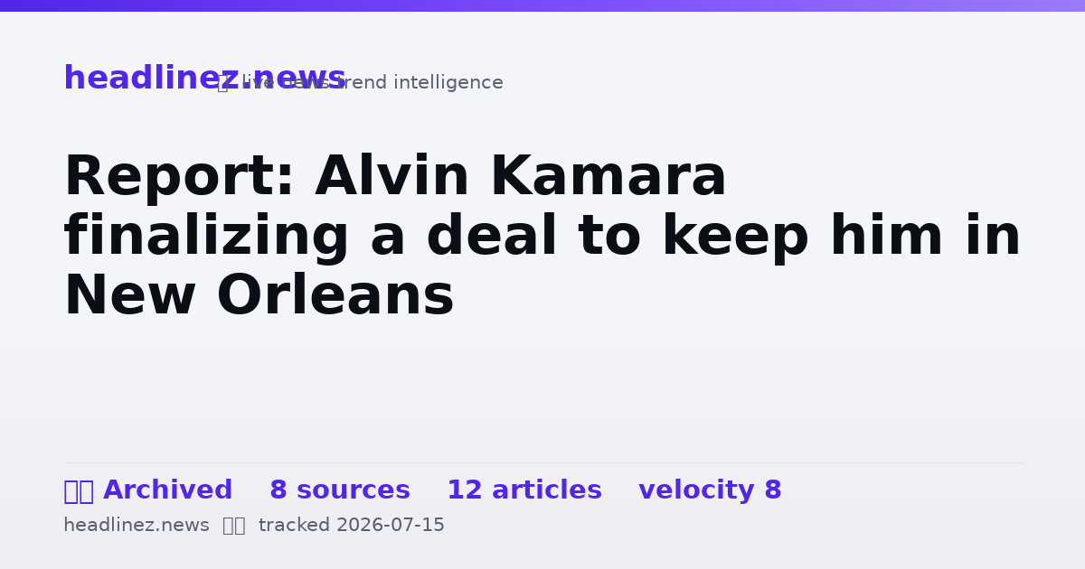 Visual summary for Report: Alvin Kamara finalizing a deal to keep him in New Orleans