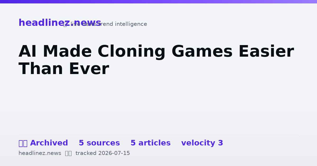Visual summary for AI Made Cloning Games Easier Than Ever