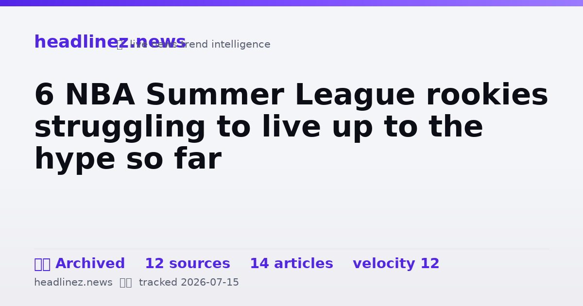 Visual summary for 6 NBA Summer League rookies struggling to live up to the hype so far