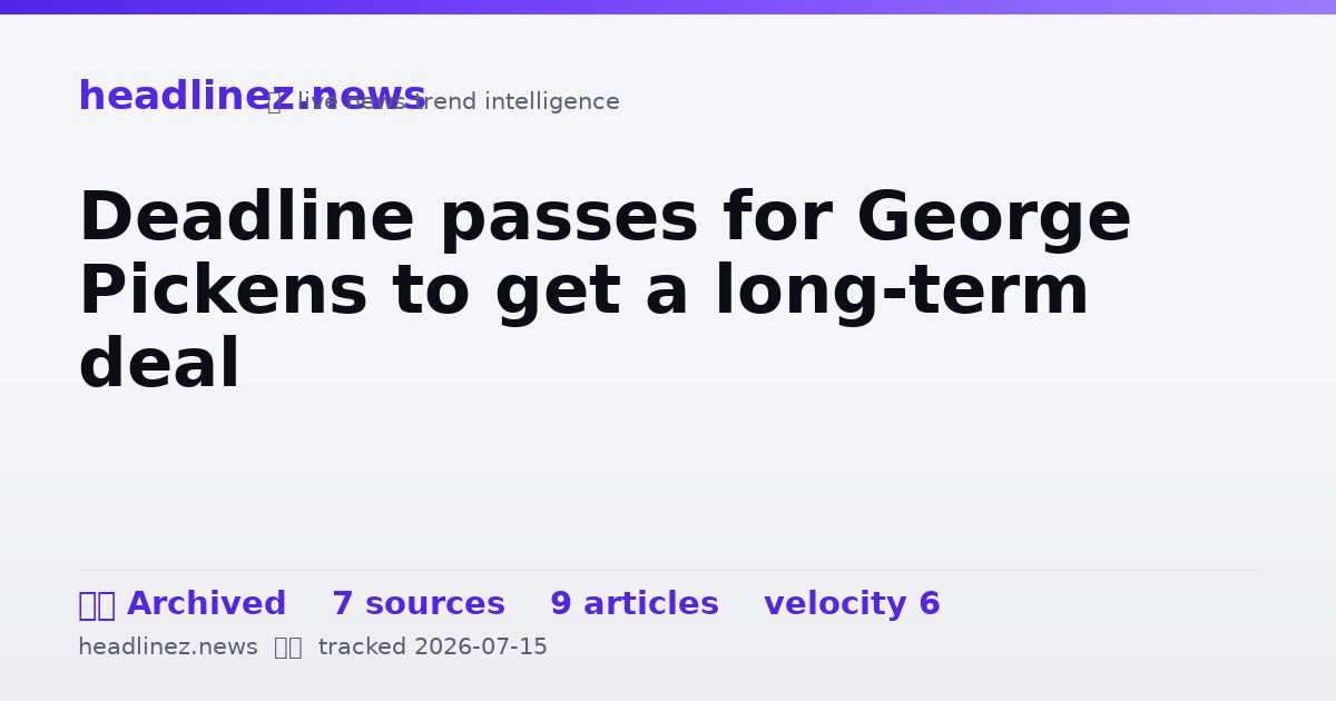 Visual summary for Deadline passes for George Pickens to get a long-term deal