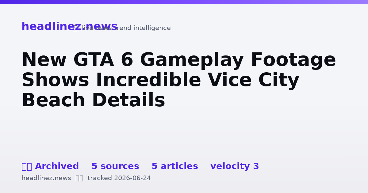 Visual summary for New GTA 6 Gameplay Footage Shows Incredible Vice City Beach Details