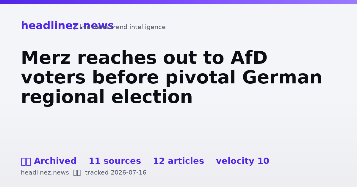 Visual summary for Merz reaches out to AfD voters before pivotal German regional election