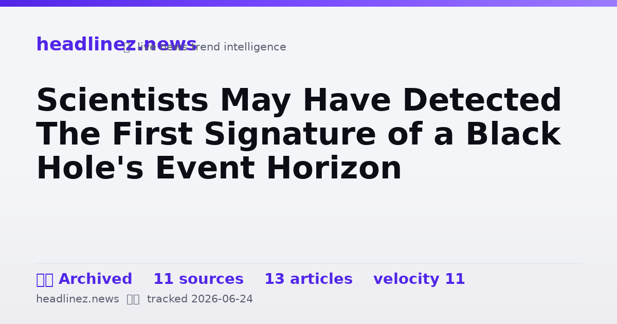 Visual summary for Scientists May Have Detected The First Signature of a Black Hole's Event Horizon