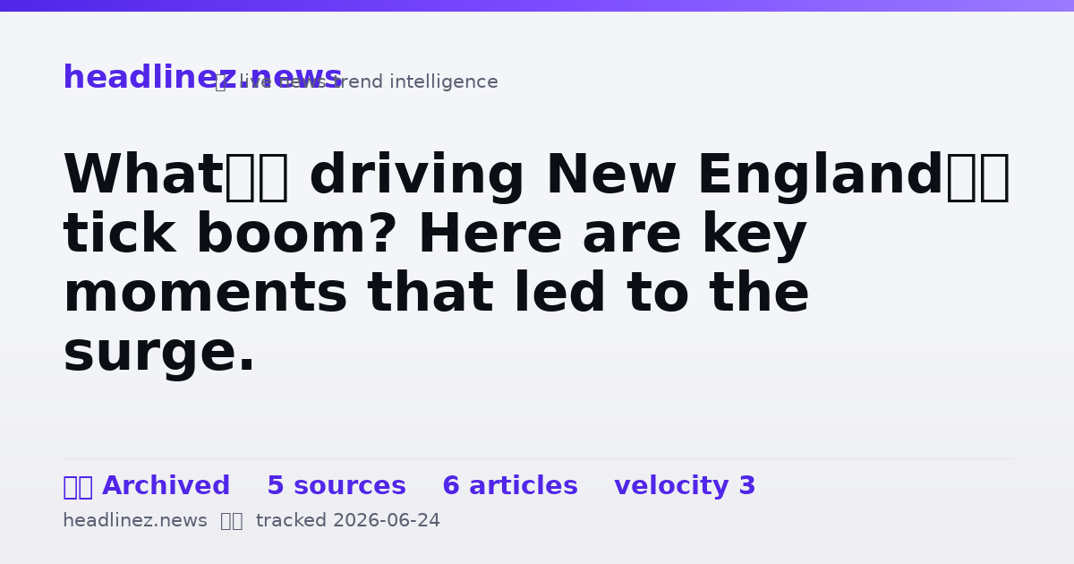Visual summary for What’s driving New England’s tick boom? Here are key moments that led to the surge.