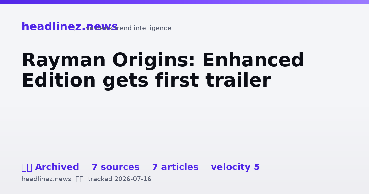 Visual summary for Rayman Origins: Enhanced Edition gets first trailer