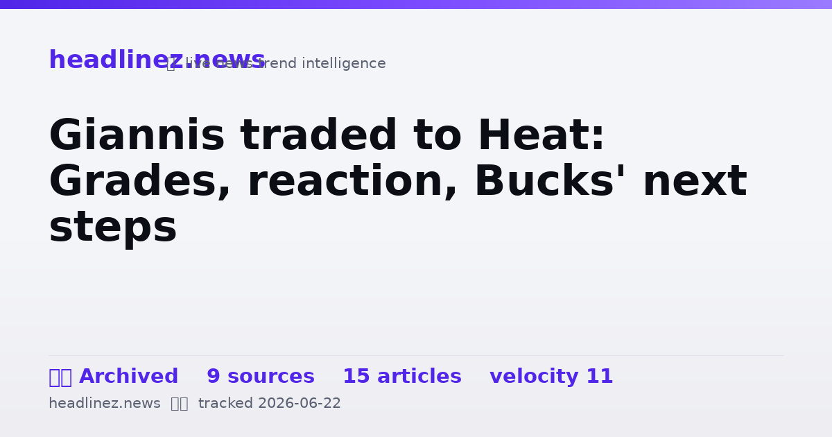 Visual summary for Giannis traded to Heat: Grades, reaction, Bucks' next steps
