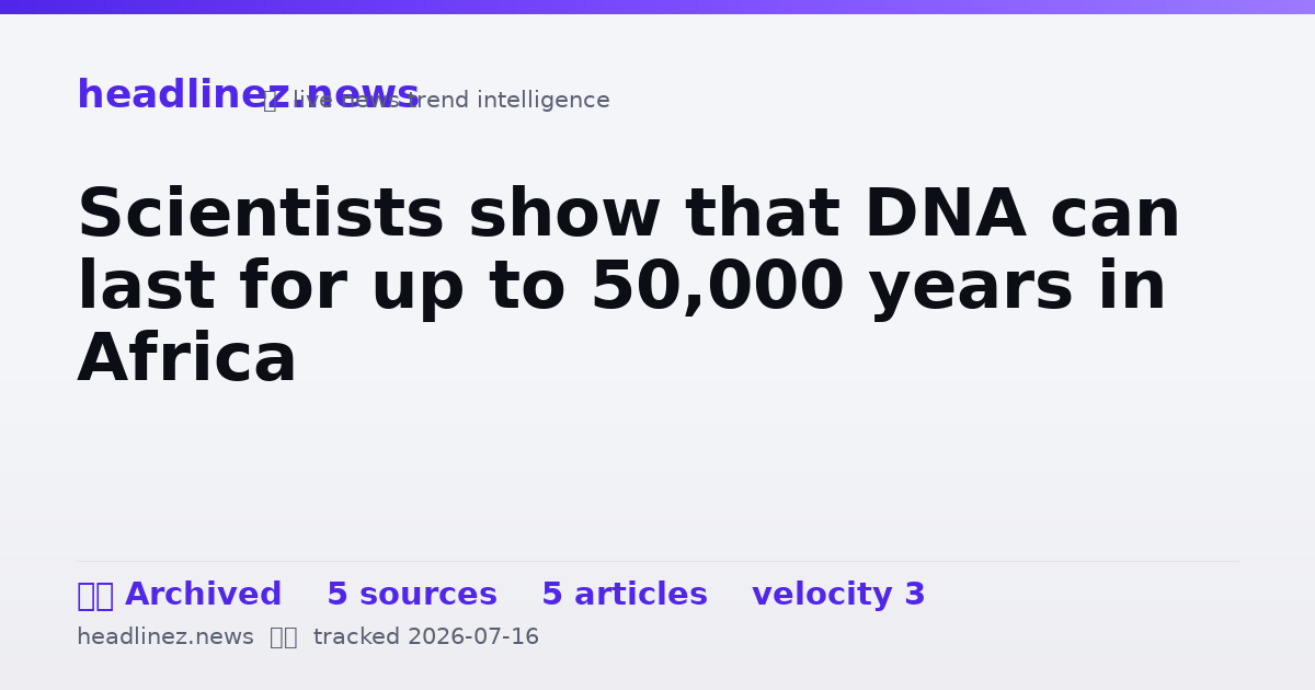 Visual summary for Scientists show that DNA can last for up to 50,000 years in Africa