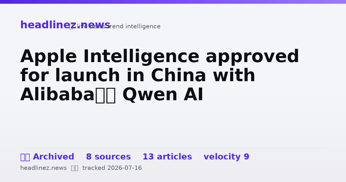 Visual summary for Apple Intelligence approved for launch in China with Alibaba’s Qwen AI