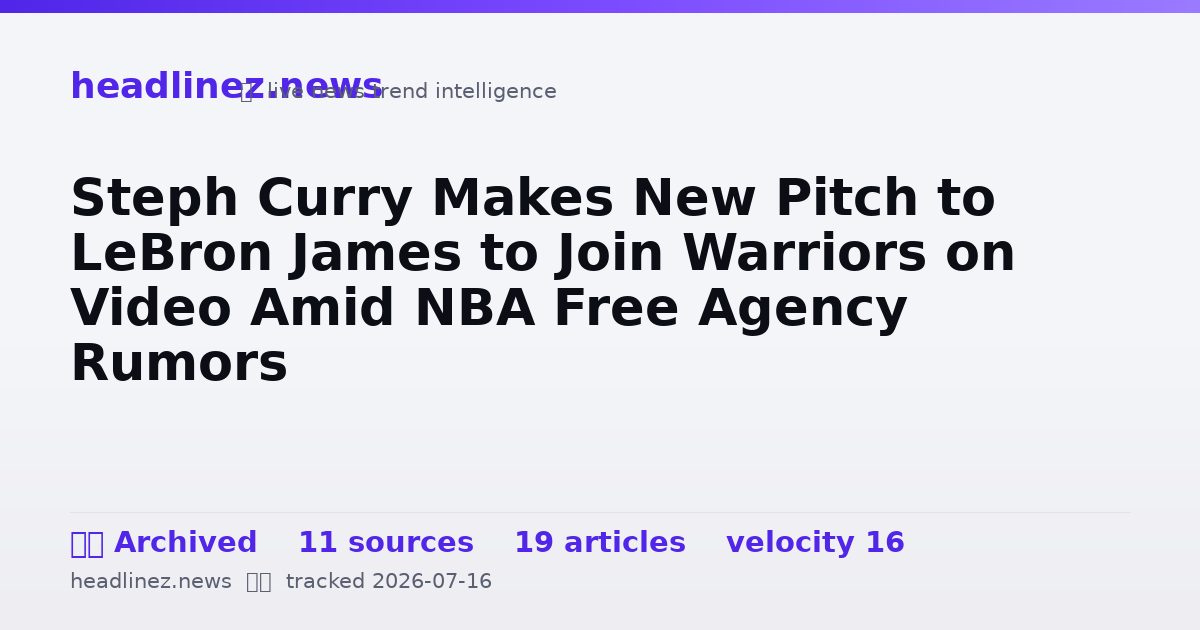 Visual summary for Steph Curry Makes New Pitch to LeBron James to Join Warriors on Video Amid NBA Free Agency Rumors