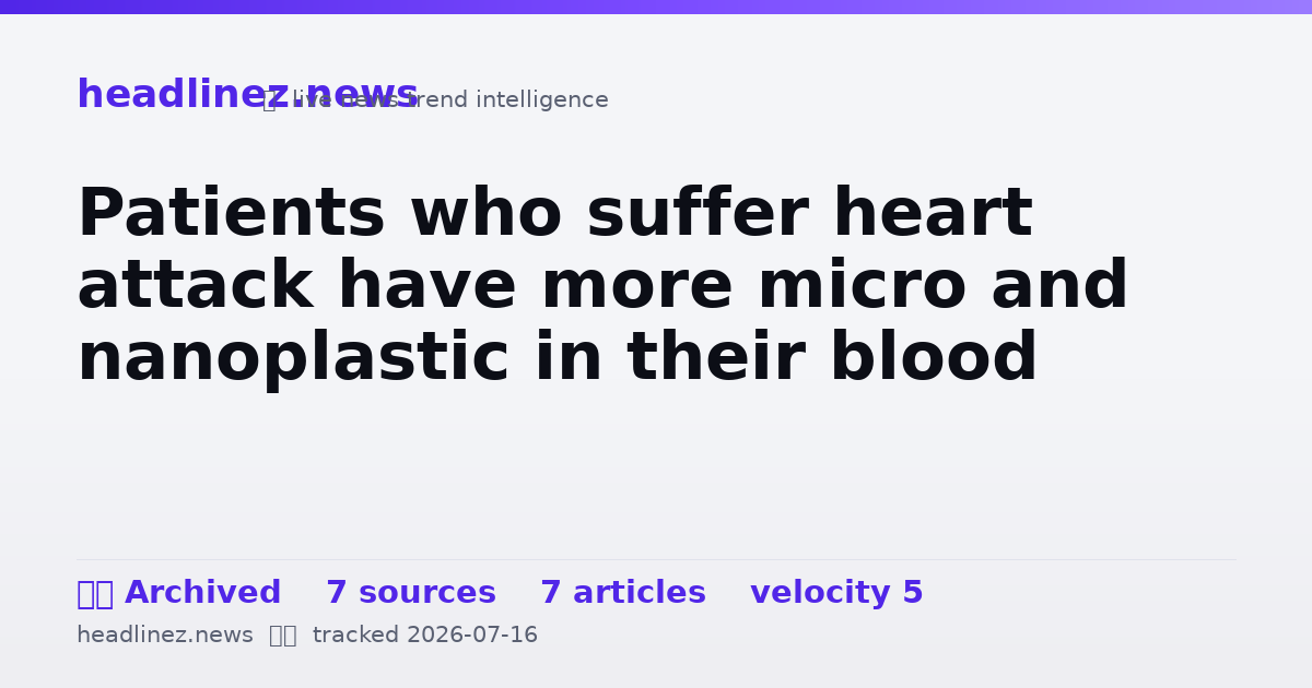 Visual summary for Patients who suffer heart attack have more micro and nanoplastic in their blood