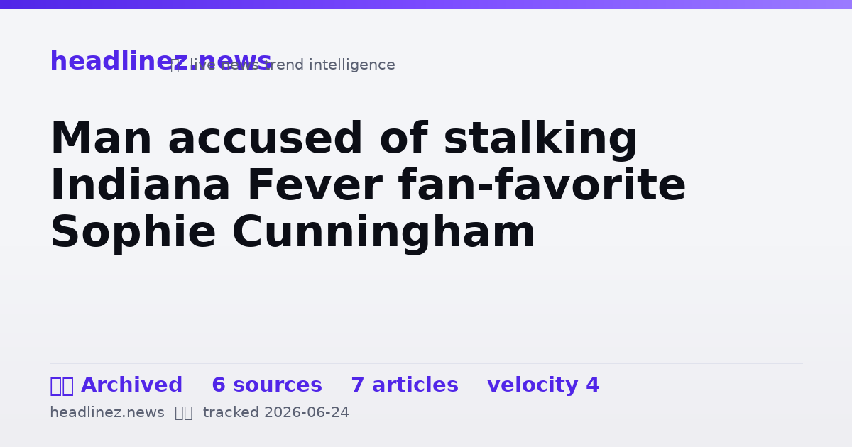 Visual summary for Man accused of stalking Indiana Fever fan-favorite Sophie Cunningham