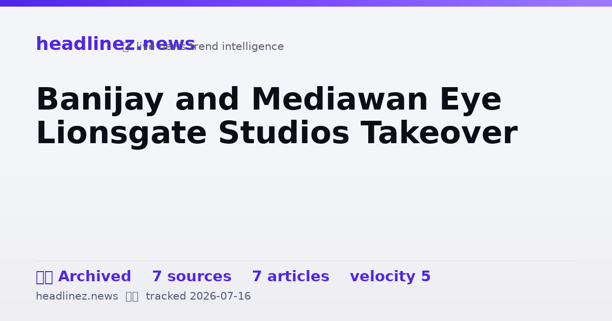 Visual summary for Banijay and Mediawan Eye Lionsgate Studios Takeover