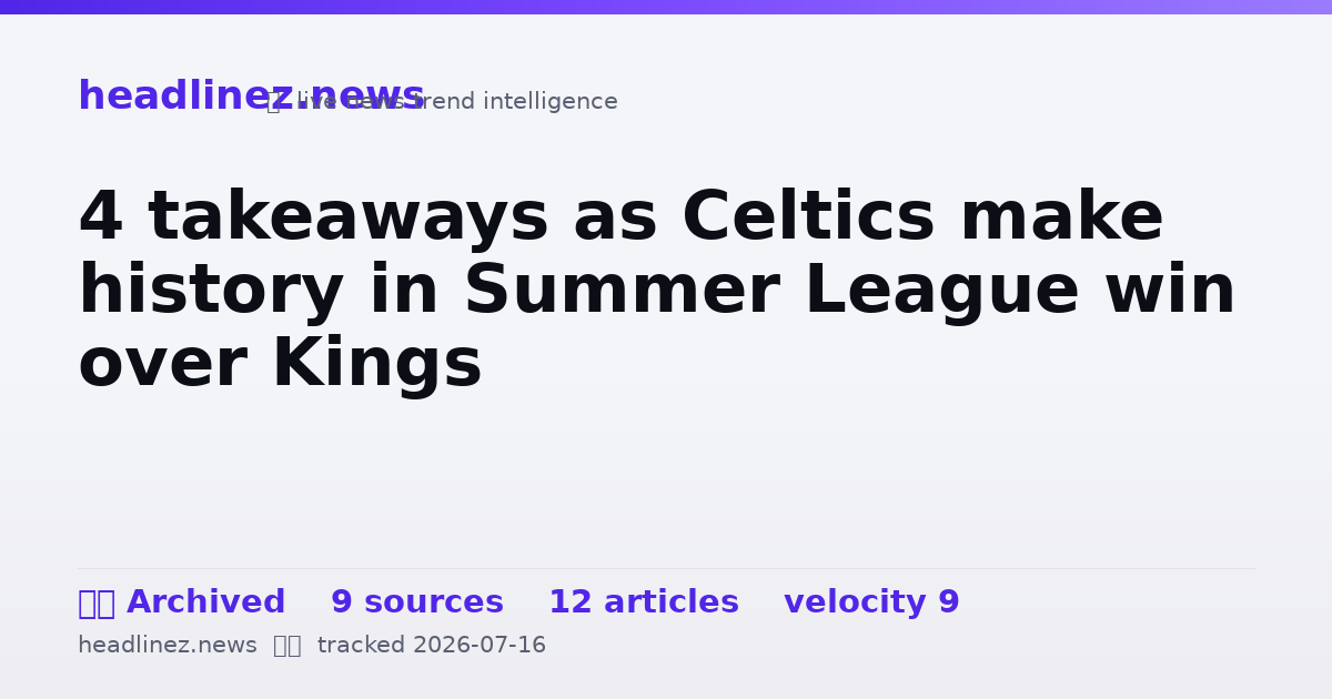Visual summary for 4 takeaways as Celtics make history in Summer League win over Kings