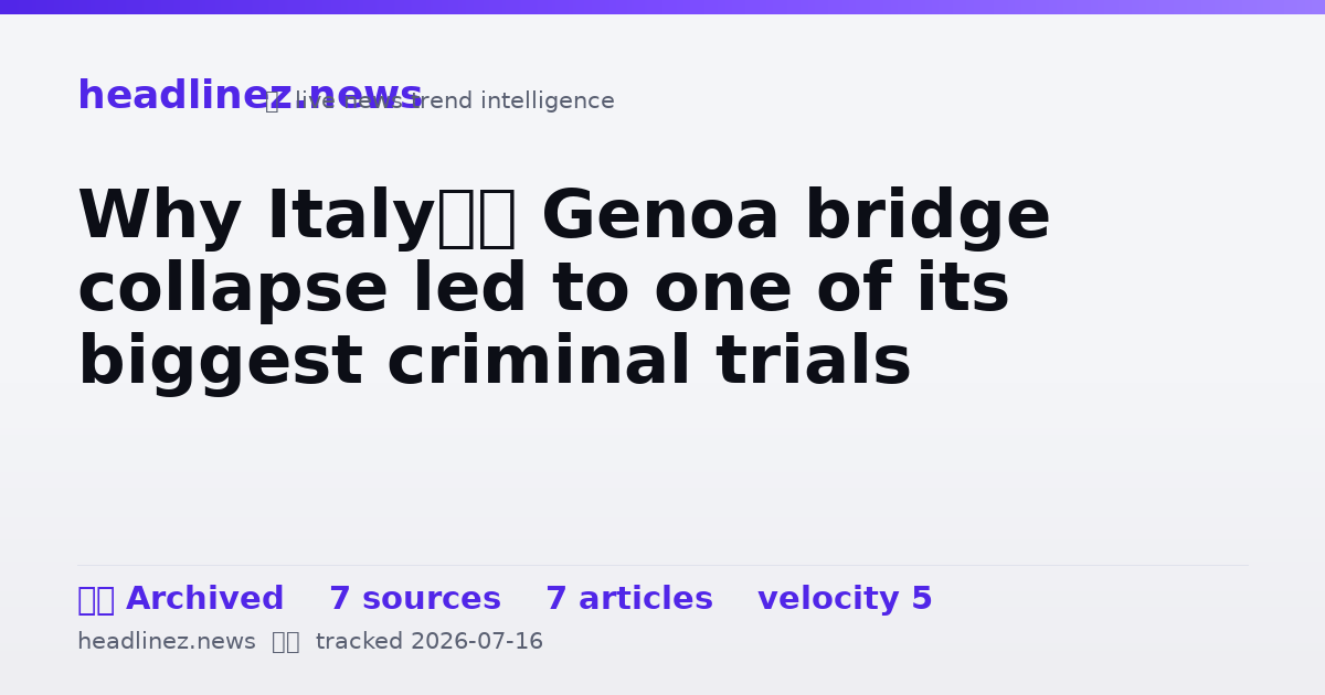 Visual summary for Why Italy’s Genoa bridge collapse led to one of its biggest criminal trials