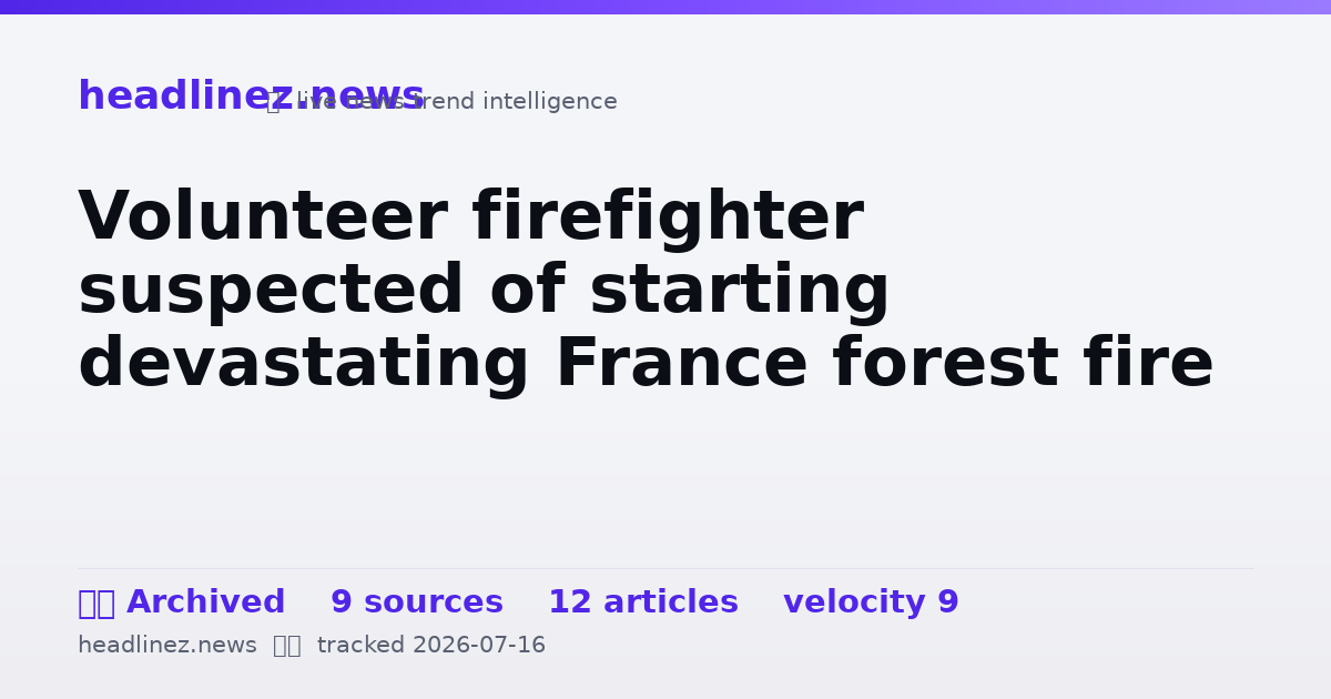 Visual summary for Volunteer firefighter suspected of starting devastating France forest fire