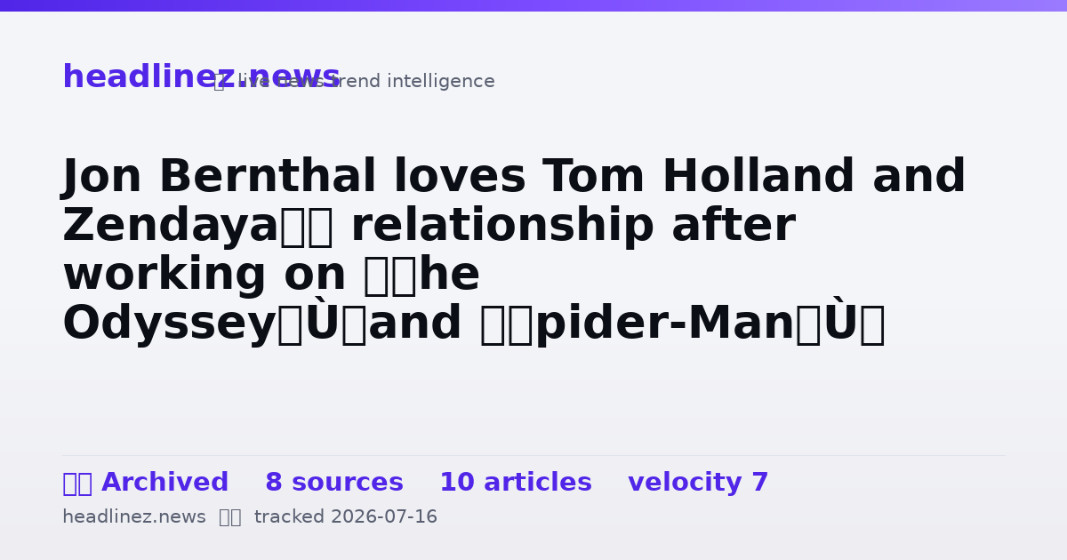 Visual summary for Jon Bernthal loves Tom Holland and Zendaya’s relationship after working on “The Odyssey” and “Spider-Man”: ‘Makes me so happy’