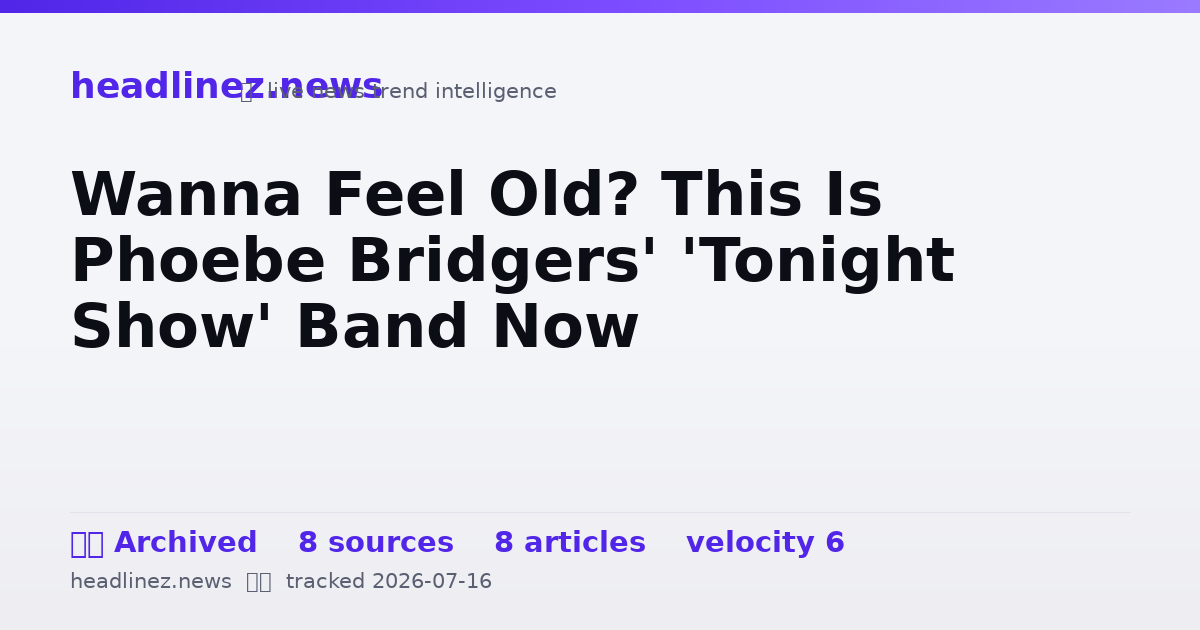 Visual summary for Wanna Feel Old? This Is Phoebe Bridgers' 'Tonight Show' Band Now
