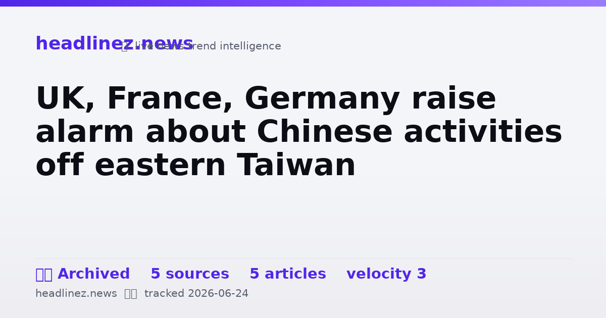 Visual summary for UK, France, Germany raise alarm about Chinese activities off eastern Taiwan