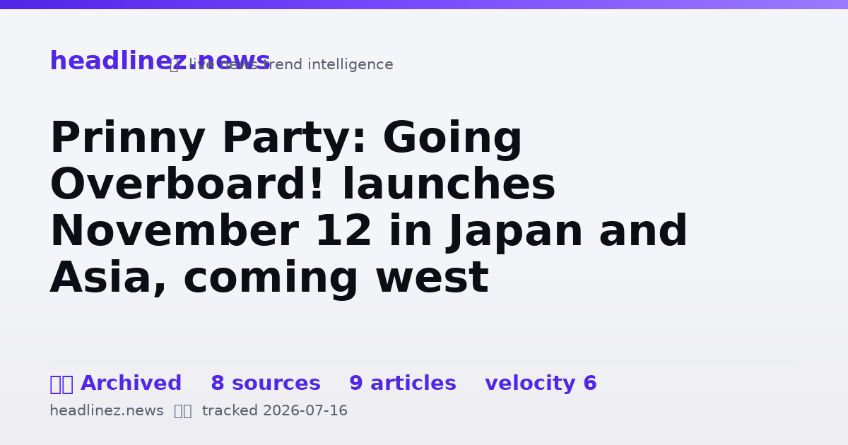 Visual summary for Prinny Party: Going Overboard! launches November 12 in Japan and Asia, coming west