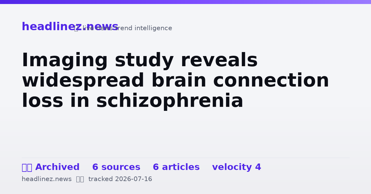 Visual summary for Imaging study reveals widespread brain connection loss in schizophrenia