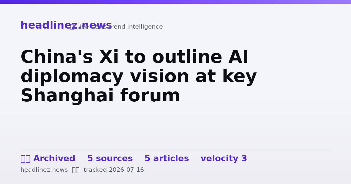 Visual summary for China's Xi to outline AI diplomacy vision at key Shanghai forum