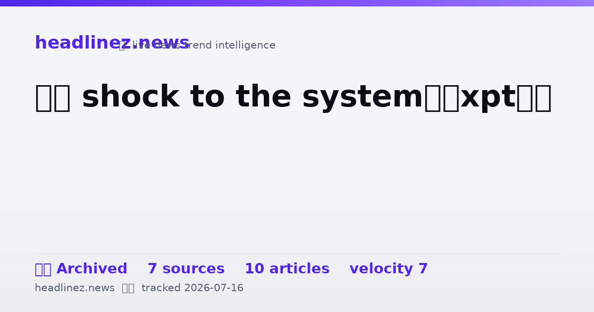 Visual summary for “A shock to the system”