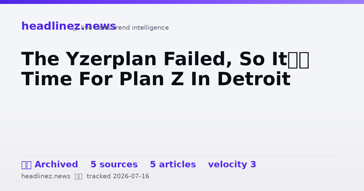 Visual summary for The Yzerplan Failed, So It’s Time For Plan Z In Detroit