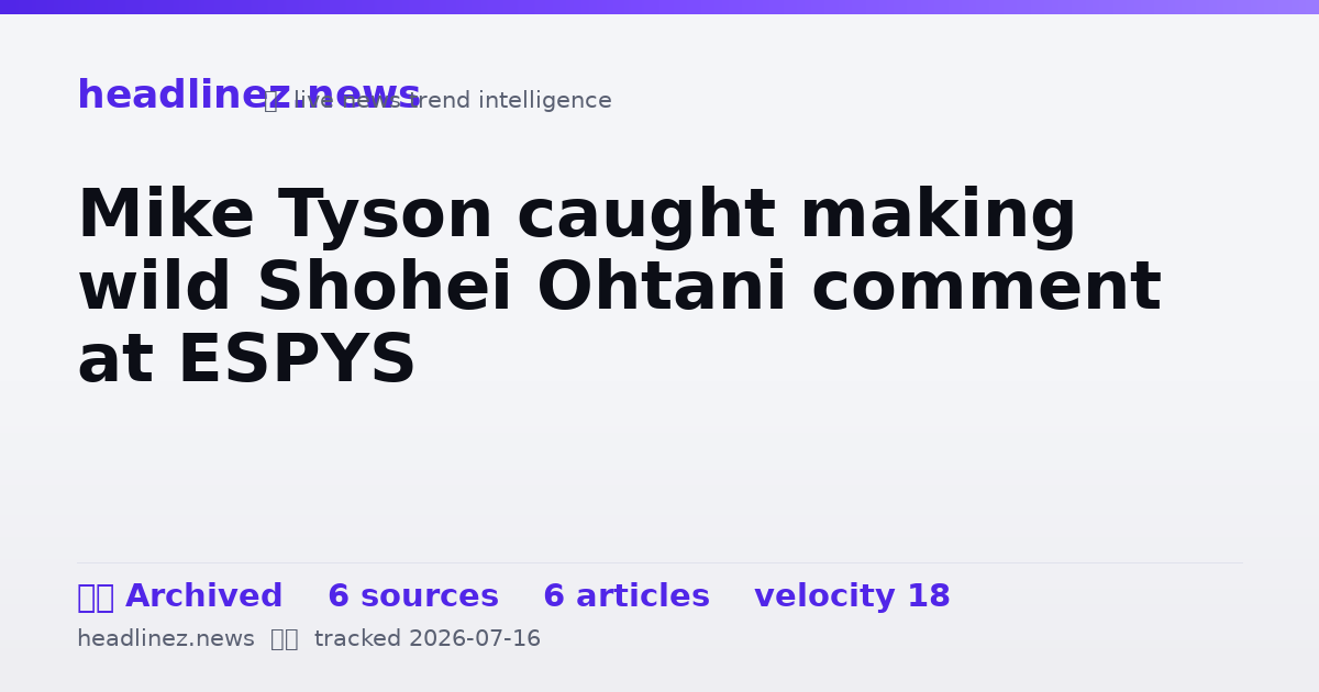 Visual summary for Mike Tyson caught making wild Shohei Ohtani comment at ESPYS
