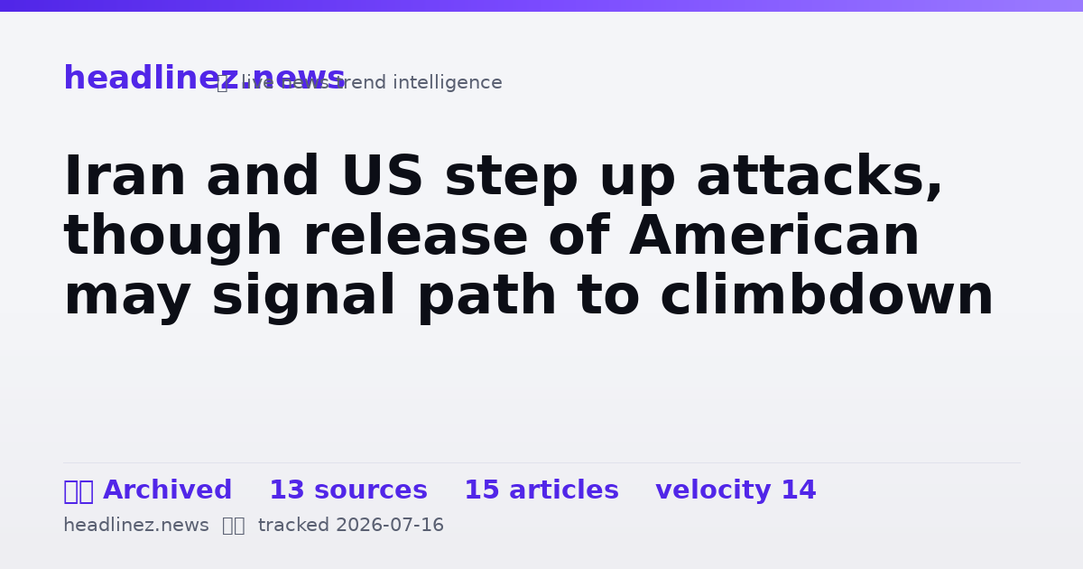 Visual summary for Iran and US step up attacks, though release of American may signal path to climbdown