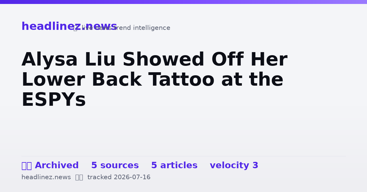 Visual summary for Alysa Liu Showed Off Her Lower Back Tattoo at the ESPYs