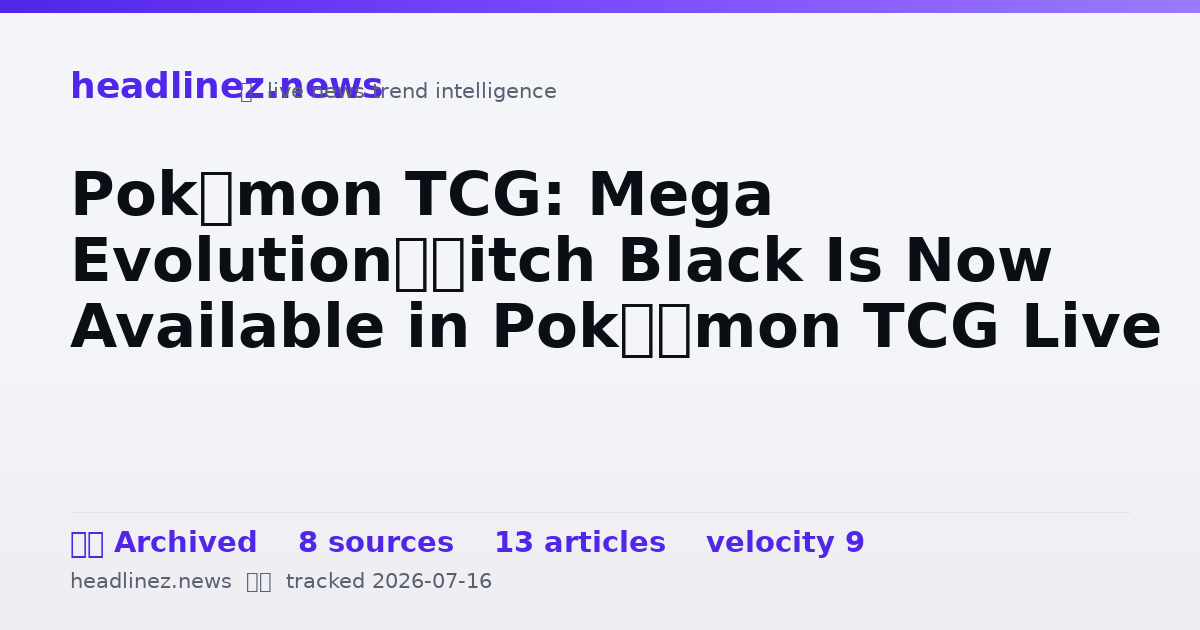 Visual summary for Pokémon TCG: Mega Evolution—Pitch Black Is Now Available in Pokémon TCG Live