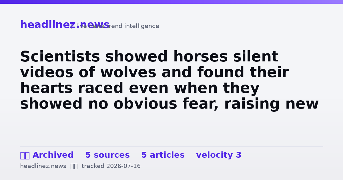 Visual summary for Scientists showed horses silent videos of wolves and found their hearts raced even when they showed no obvious fear, raising new questions for riders and handlers