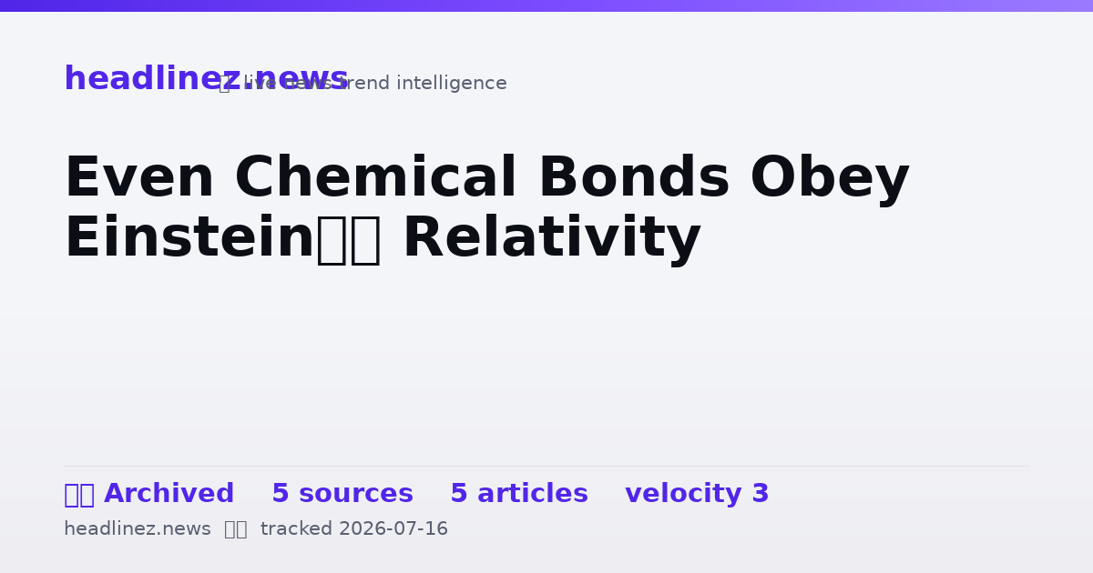 Visual summary for Even Chemical Bonds Obey Einstein’s Relativity