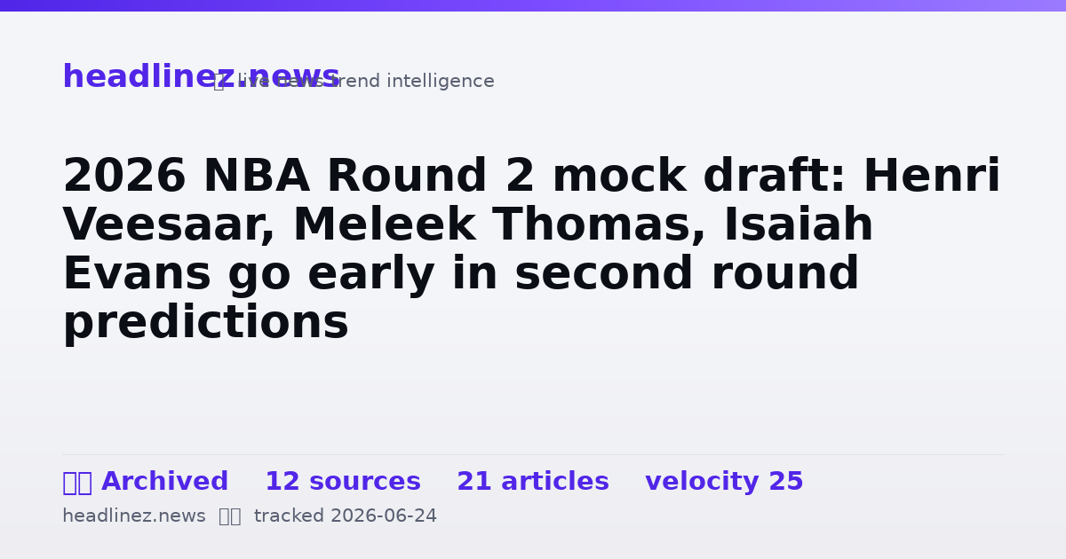 Visual summary for 2026 NBA Round 2 mock draft: Henri Veesaar, Meleek Thomas, Isaiah Evans go early in second round predictions