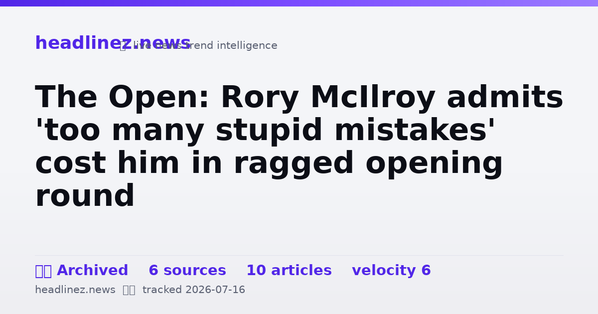 Visual summary for The Open: Rory McIlroy admits 'too many stupid mistakes' cost him in ragged opening round