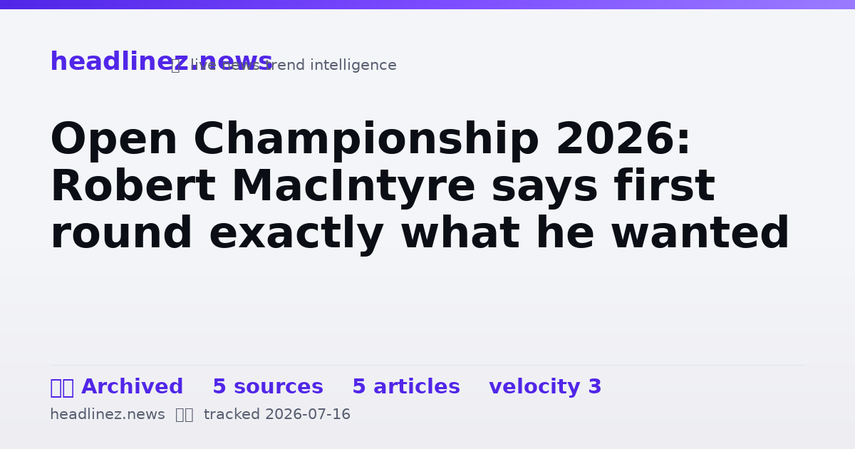 Visual summary for Open Championship 2026: Robert MacIntyre says first round exactly what he wanted