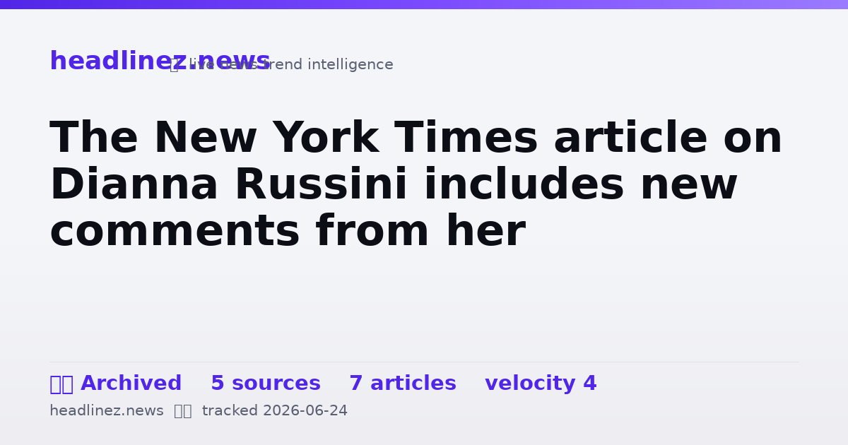 Visual summary for The New York Times article on Dianna Russini includes new comments from her