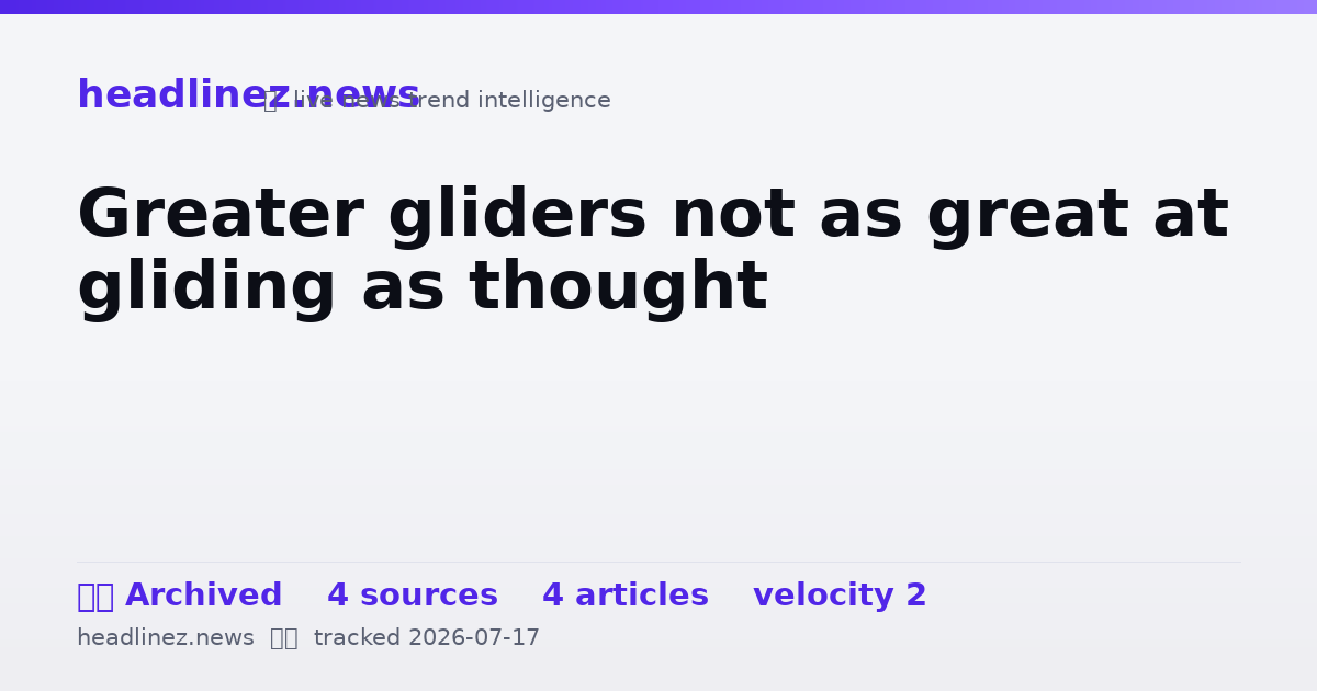 Visual summary for Greater gliders not as great at gliding as thought