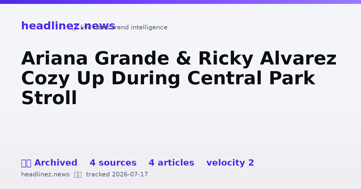 Visual summary for Ariana Grande & Ricky Alvarez Cozy Up During Central Park Stroll