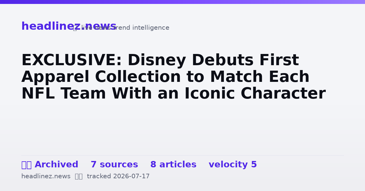 Visual summary for EXCLUSIVE: Disney Debuts First Apparel Collection to Match Each NFL Team With an Iconic Character