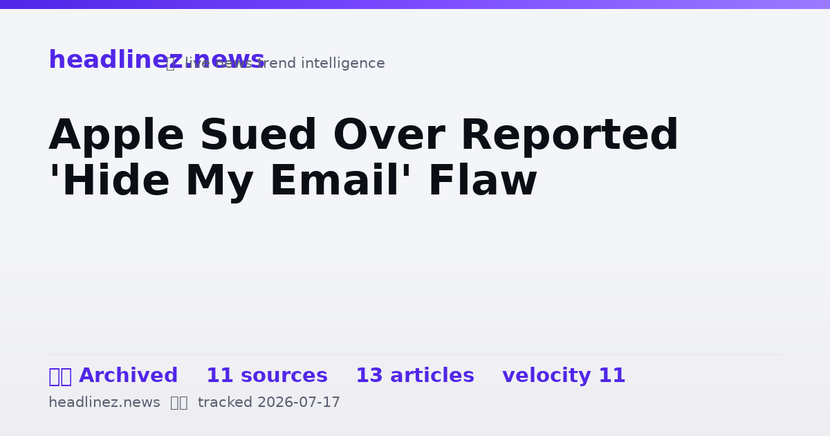 Visual summary for Apple Sued Over Reported 'Hide My Email' Flaw